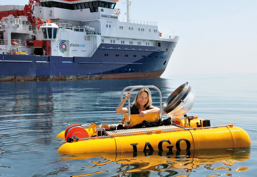 Prof. Dr. Antje Boetius im Tauchboot © JAGO-Team/Geomar